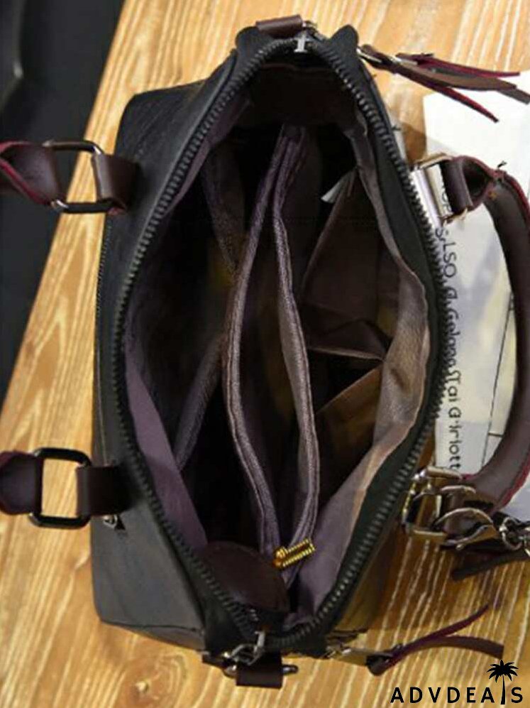 Zip Front Square Bag With Bag Charm