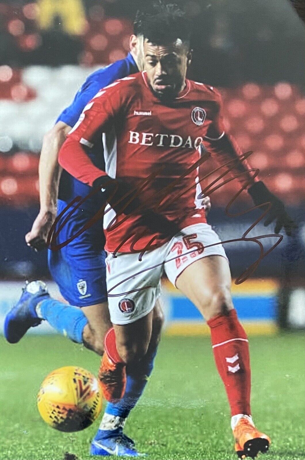 Nicky Ajose Genuine Hand Signed Charlton Athletic 6X4 Photo Poster painting 2