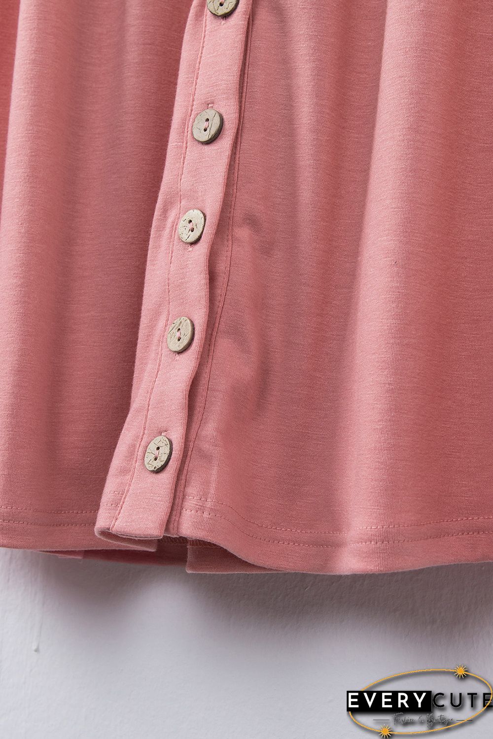 Pink Buttons Sleeveless High Waist Mini Dress