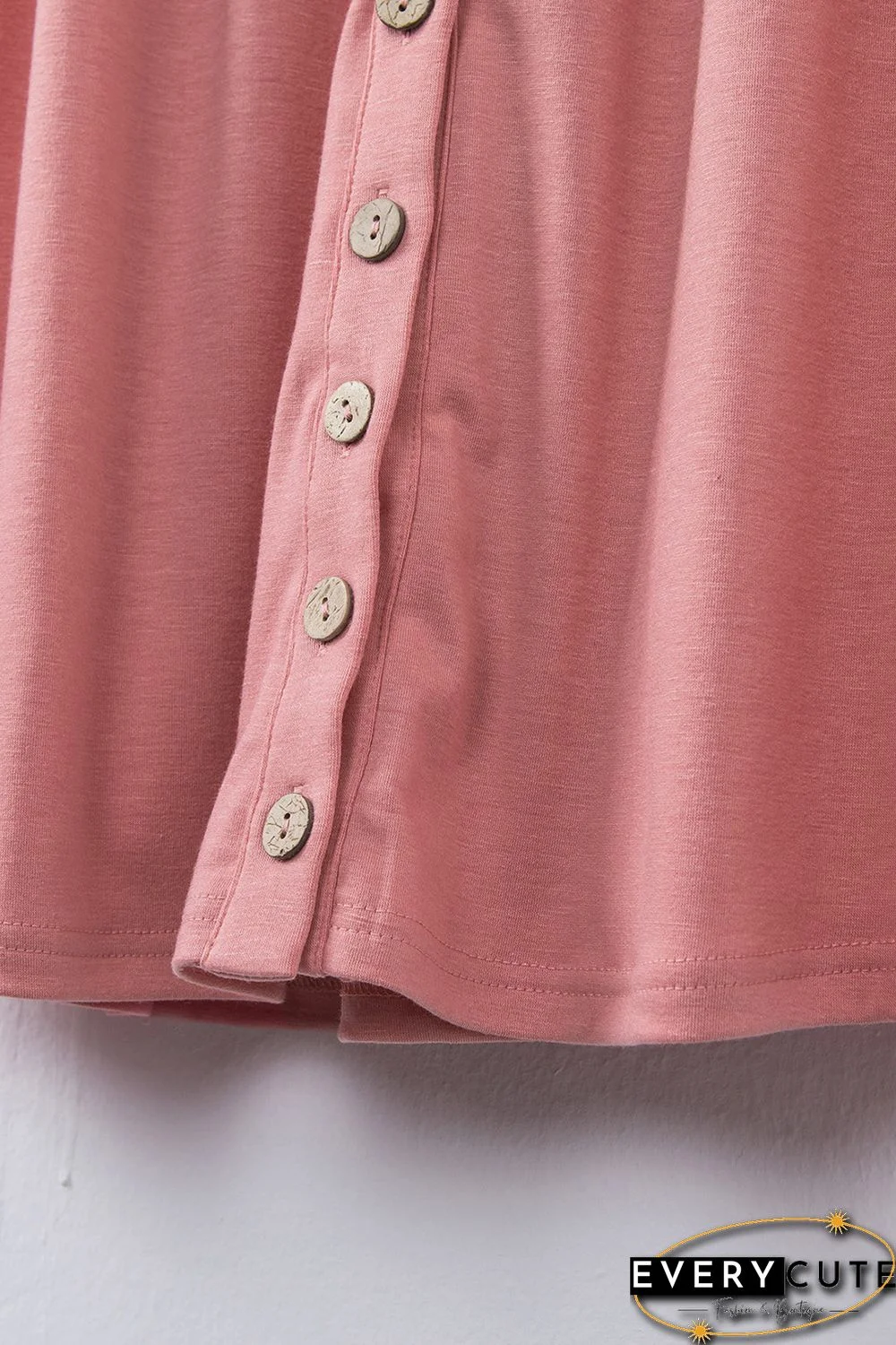 Pink Buttons Sleeveless High Waist Mini Dress