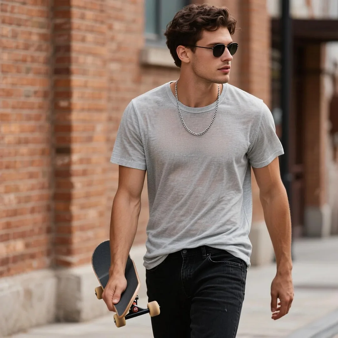  Stylish White Zipper Henley T-Shirt for Men - Perfect for Casual and Fashionable Looks-inspireuse