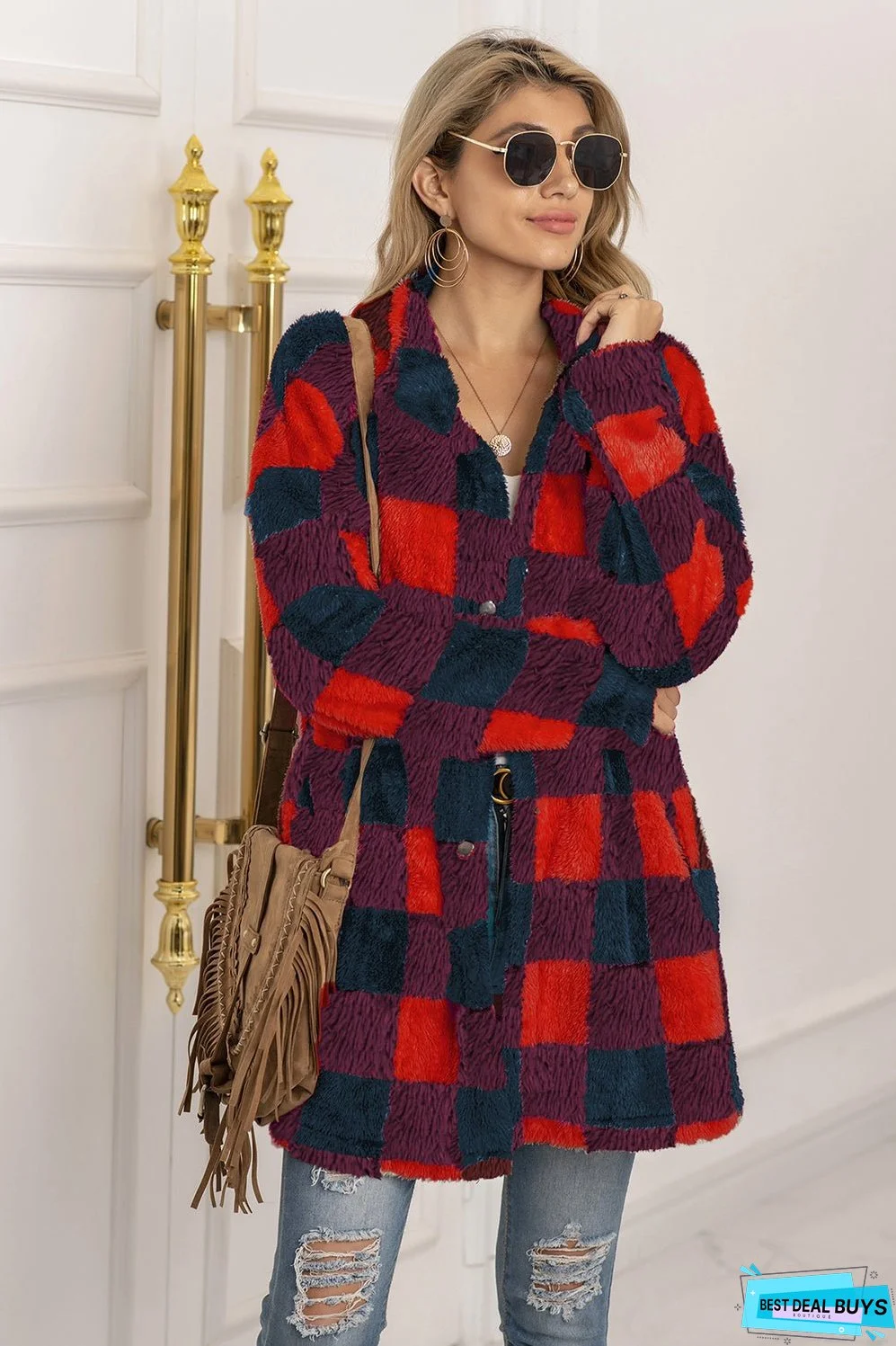 Plaid Flannel Shacket Jacket Women