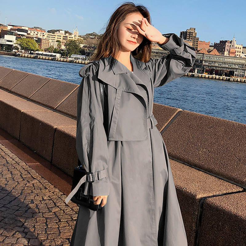Casual Trench Coat Outwear Adjustable Waist Chic Epaulet Trench