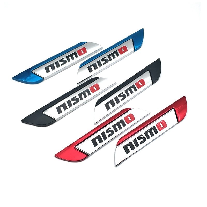 2pcs 3D Metal Badge Chrome Car Door NISMO Emblem Side Fender GTR Sport voiturehub dxncar