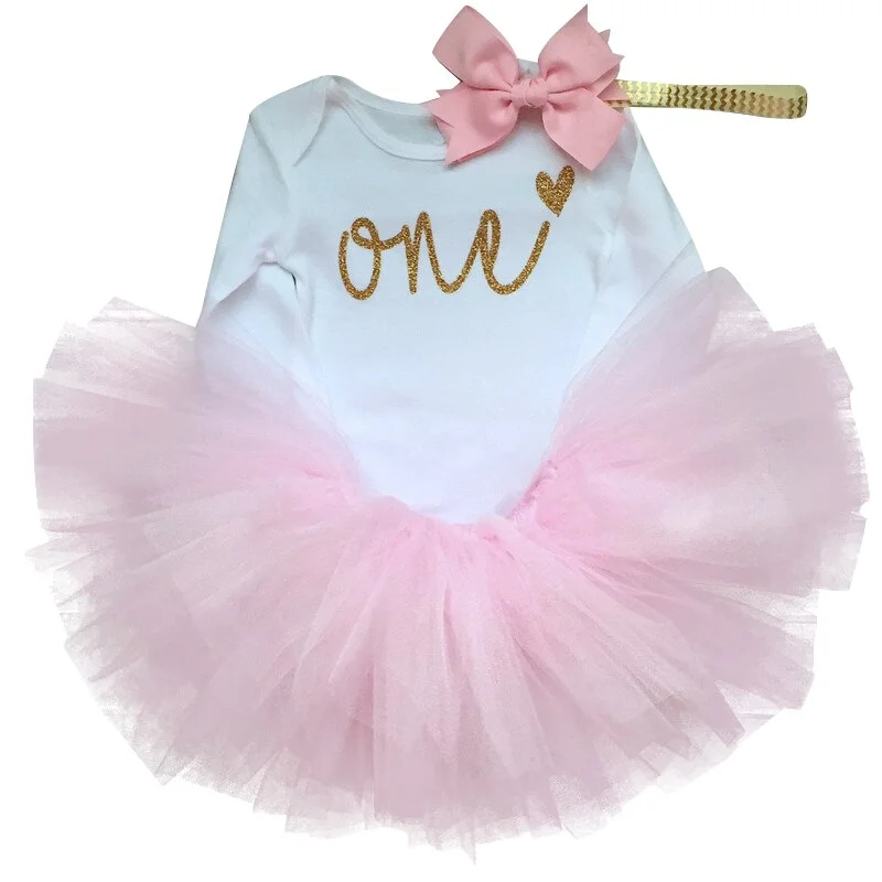 New Cotton Baby Girl First 1st Birthday Party Tutu Dresses for Vestidos Infantil Princess Clothes 1 Year Girls Children's Wear