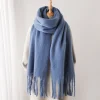 Women's Vintage Mohair Warm Extra Long Tassel Scarf by Inlyline