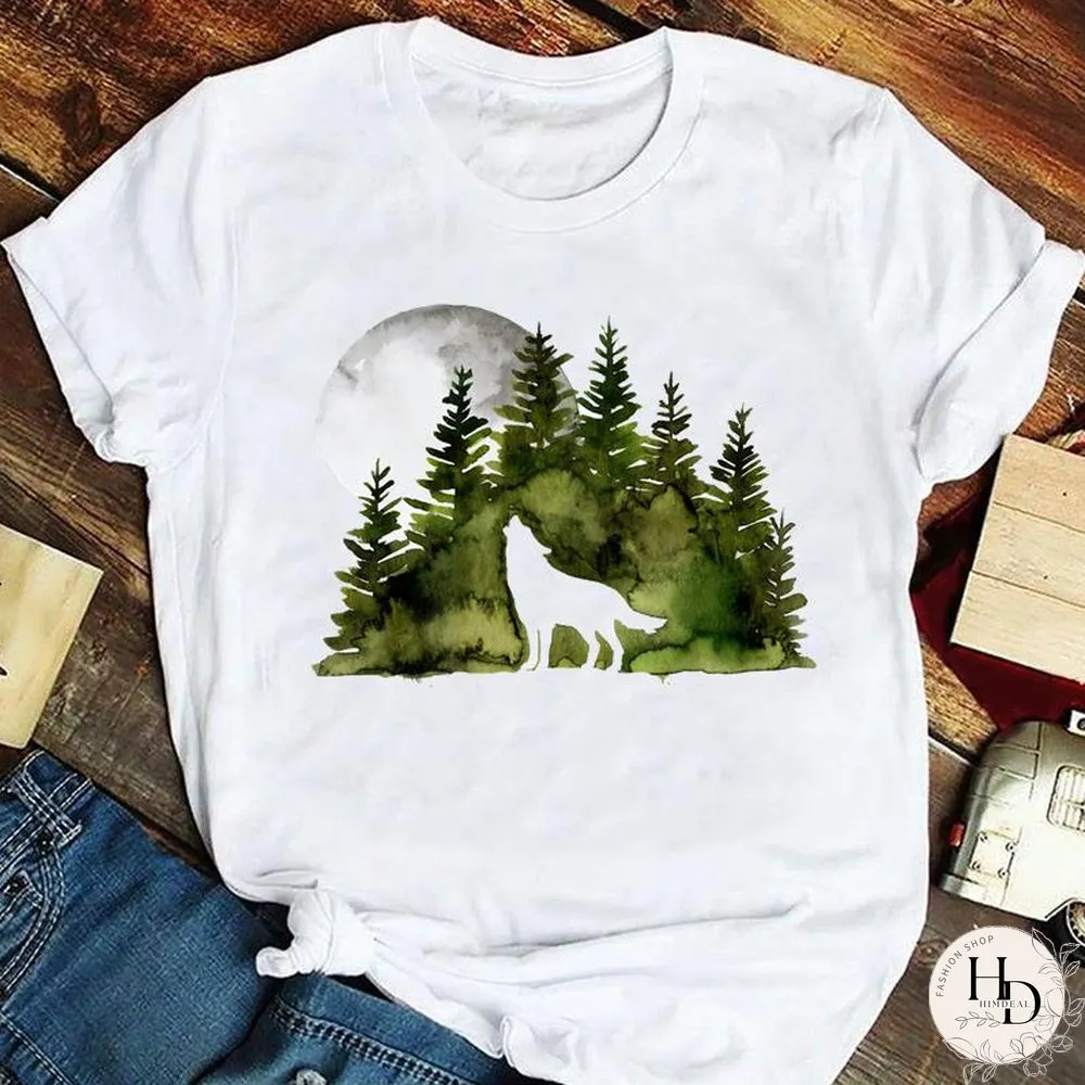 Tee Fashion Women Ladies Tshirt Top Lady Print Female Clothes Animal Trend Spring Summer