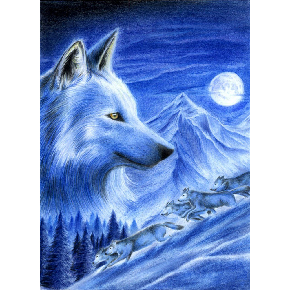 

30*40CM - Snow Wolf - Round Drill Diamond Painting, 501 Original