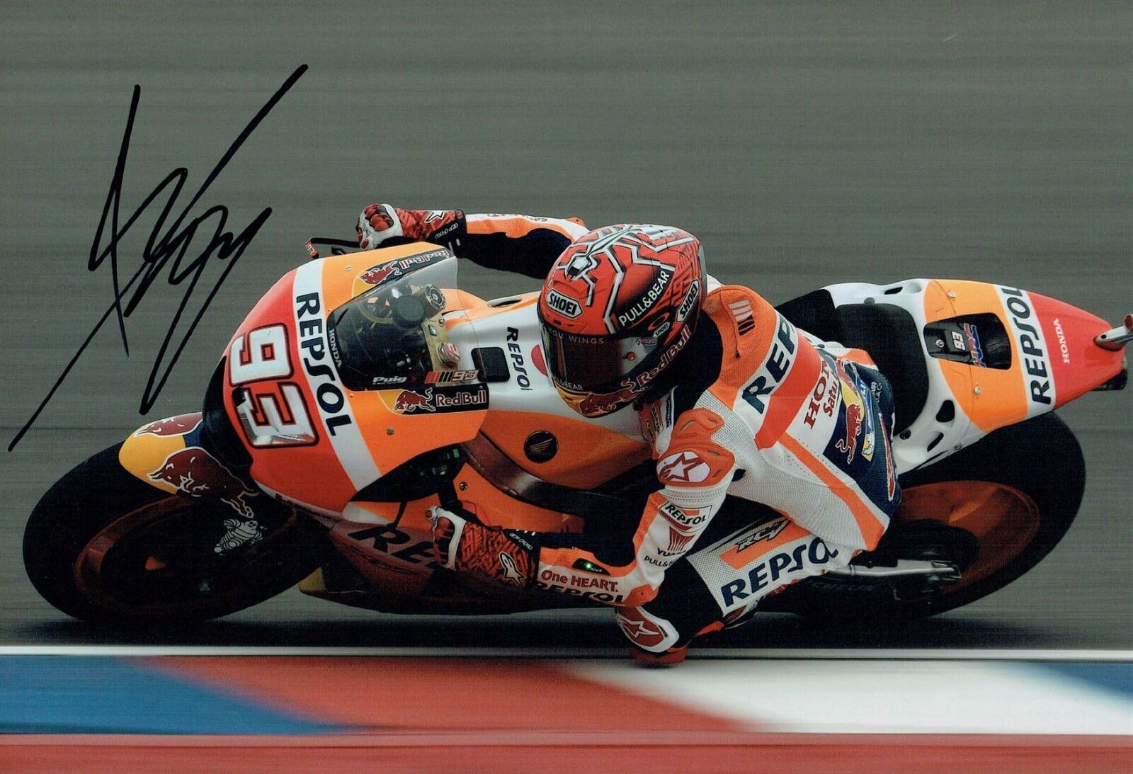 Marc MARQUEZ 2017 Silverstone SIGNED 12x8 Autograph Photo Poster painting D AFTAL COA MOTOGP