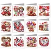 12Pcs Valentines Bear Dog DIY Diamond Painting Greeting Cards for Adults Gifts