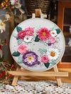 (Multi-Style) Flower-DIY Embroidery Kit with Pattern Cotton Threads Needles Hoop 30*30cm/11.81*11.81in