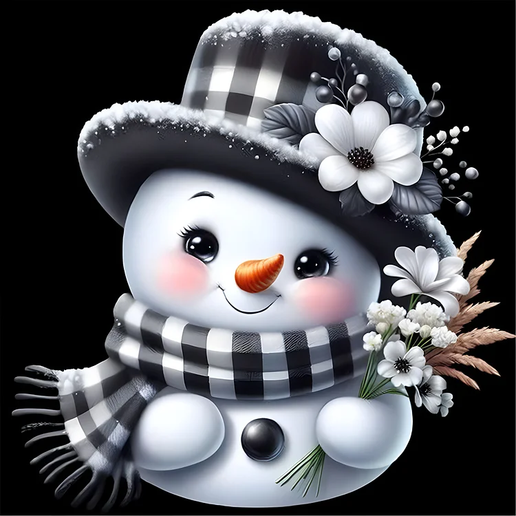 Christmas Snowman 30*30CM (Canvas) Full Round Drill Diamond Painting gbfke