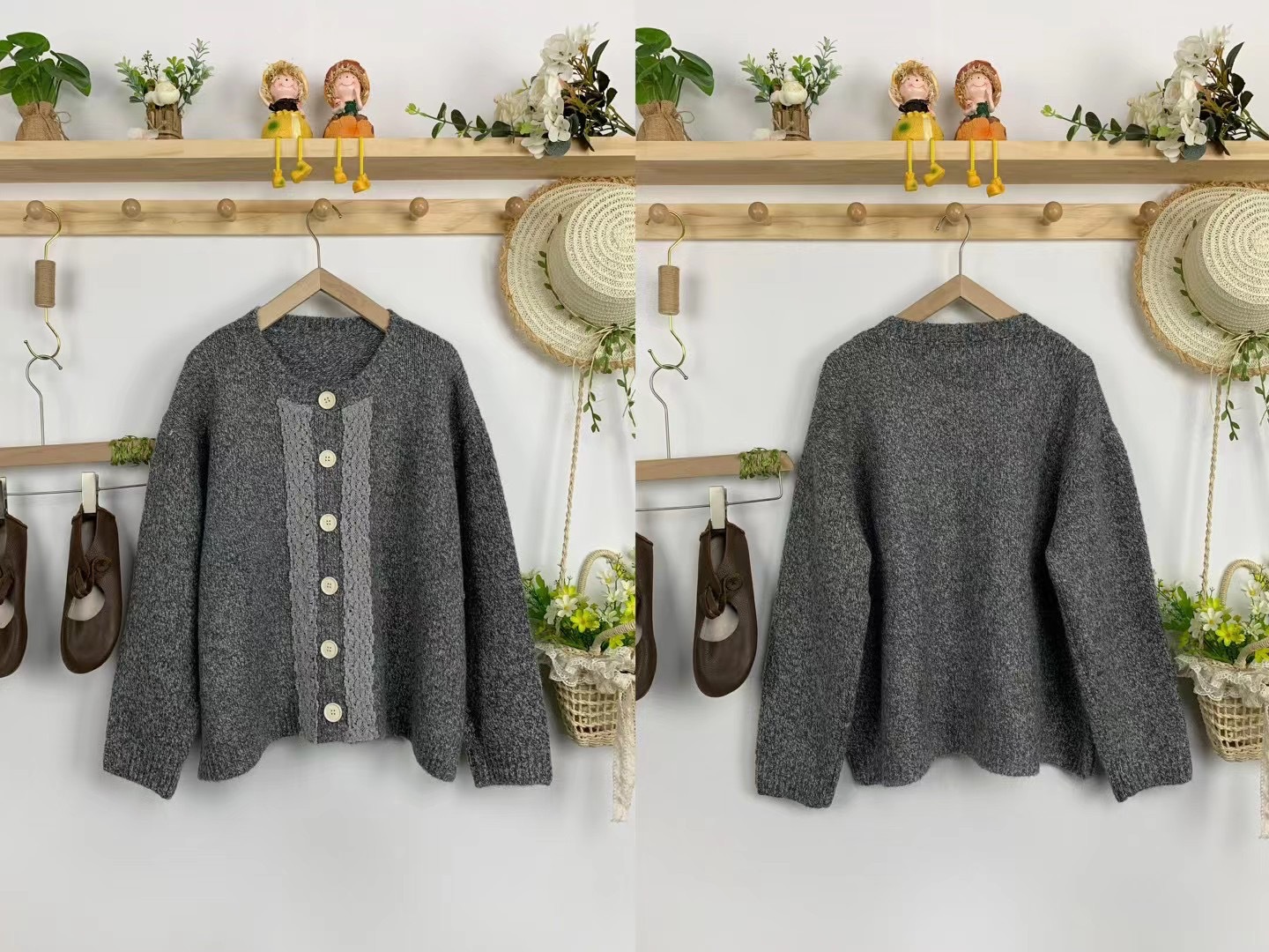 Chicfifth Sweater Women Winter Long Sleeve High Quality Autumn Vintage Top Knitted Cardigan
