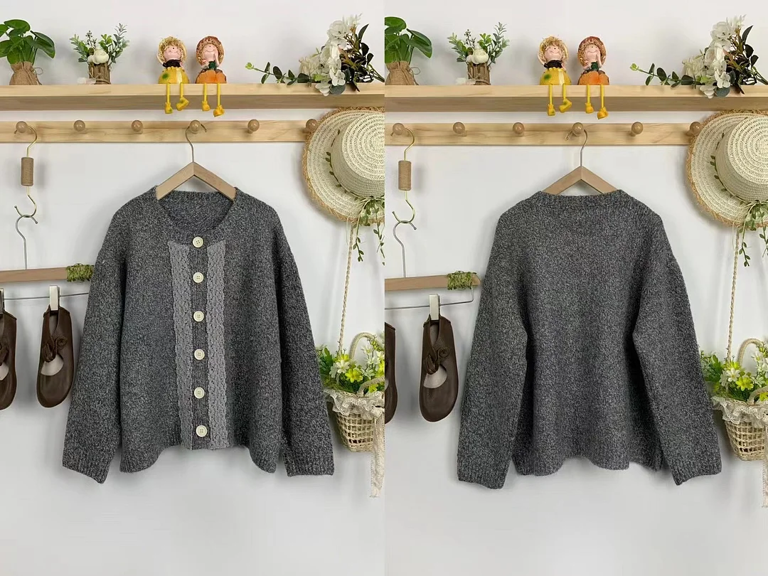 Chicfifth Sweater Women Winter Long Sleeve High Quality Autumn Vintage Top Knitted Cardigan