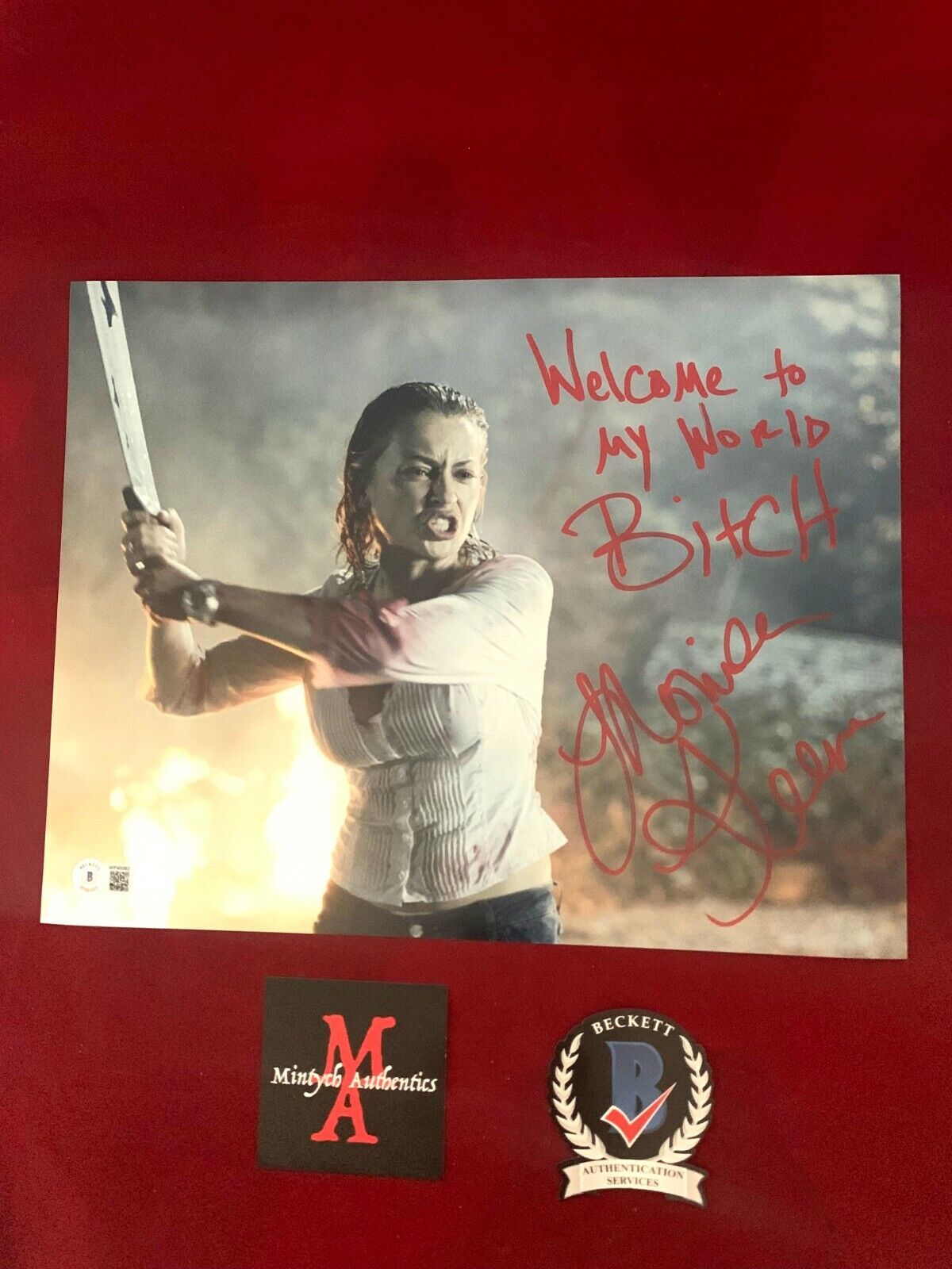 MONICA KEENA AUTOGRAPHED SIGNED 11x14 Photo Poster painting! FREDDY VS JASON! BECKETT COA HORROR