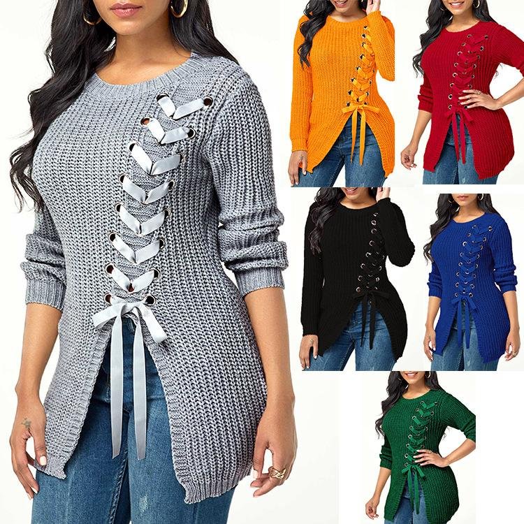 CHIC ROUND NECK PLAIN SWEATER