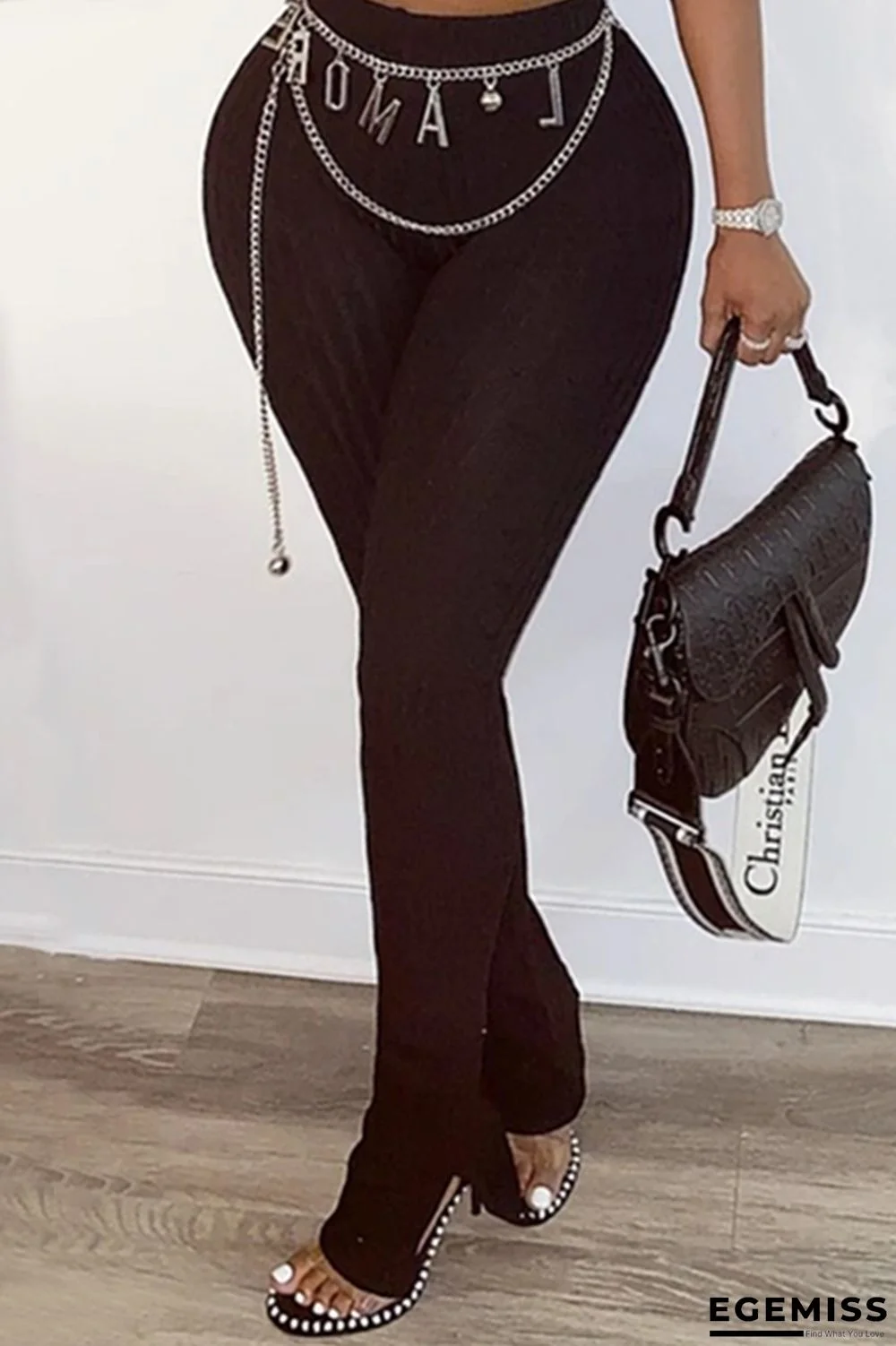 Black Fashion Sexy High Waist Trousers | EGEMISS