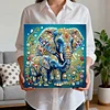 (25x25cm)DIY Elephant Framed Handmade Pearl Painting Art Craft Kit Living Home Decor