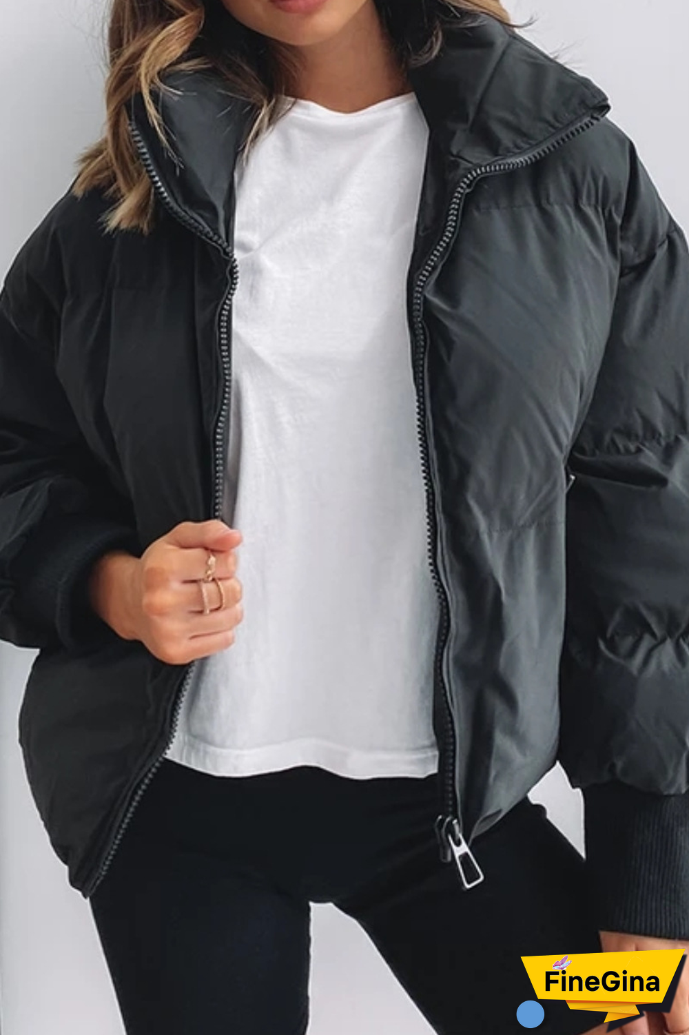 Solid Color Warm Cotton Coat