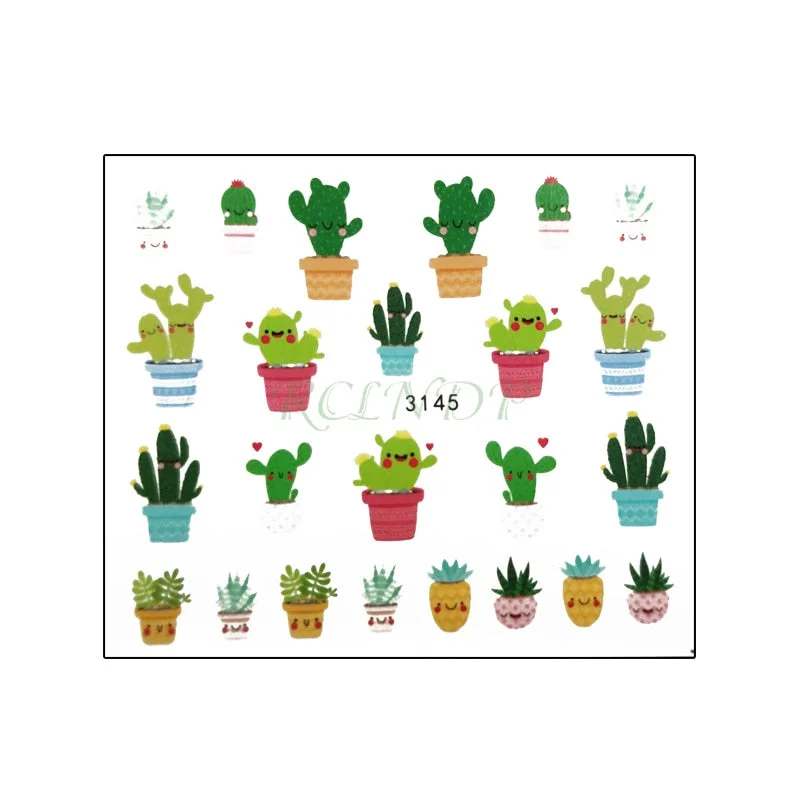 Water sticker for nail art decoration slider skull witch with rose flower watercolor ink design decal lacquer accessoires