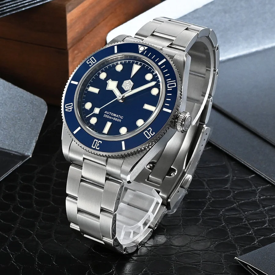 サンマーティン　sanmartin SN0008-G-C マットブルー San Martin Fans Discount Edition BB58 Diving Watch - SN0008G-C