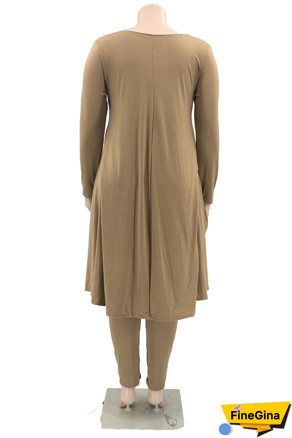 Black Casual Solid Asymmetrical O Neck Plus Size Two Pieces