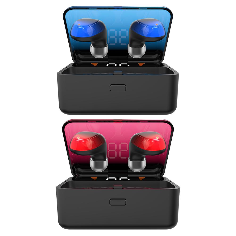 

ES01 TWS Bluetooth 5.0 Earphones Stereo Wireless Earbuds with Power Display, Red, 501 Original