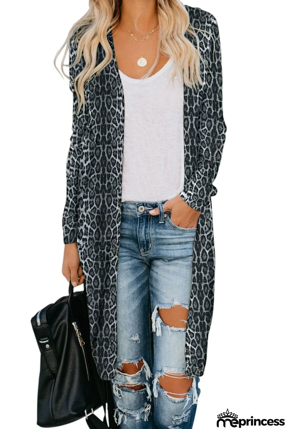 Print Long Cardigan