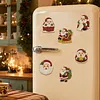 6PCS Santa Claus Series DIY Pearl Diamond Painting Christmas Fridge Magnets, Sparkling Rhinestone Refrigerator Magnet Craft Kit for Home Decor & Gifts