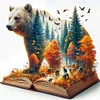 Diamond Painting-DIY Full Round Drill Autumn Bear(40*40 CM)