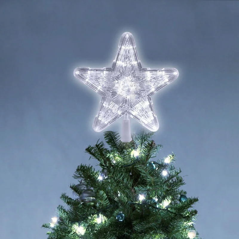 Christmas Tree Top Star LED Light Lamp Christmas Decorations For Home Xmas Tree Ornaments Navidad New Year 2022 Natal Noel
