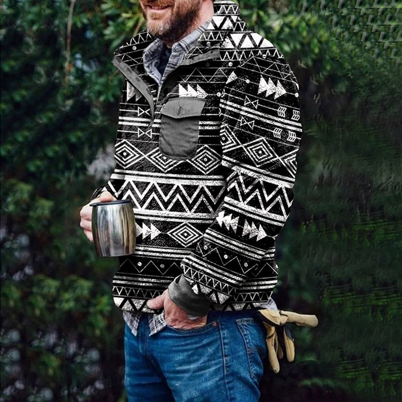 Black And White Pattern Sweatshirt