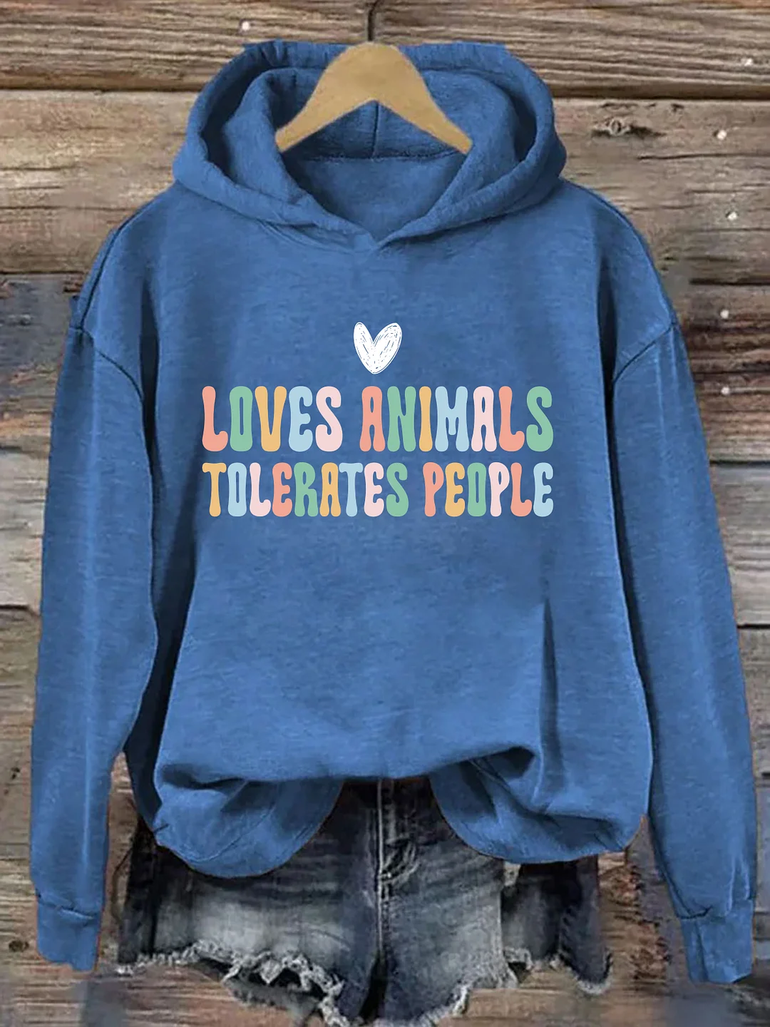 Love Animals Tolerates People Hoodie