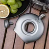 Pure Titanium Portable Wine Flask Outdoor Camping Portable Titanium Flat Wine Flask Titanium Alloy Thickened 6 Ounces White Wine Flask