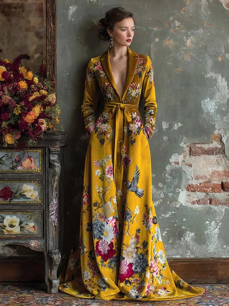 Elgant Robe Autumn and winter elegant velvet robe (with belt)