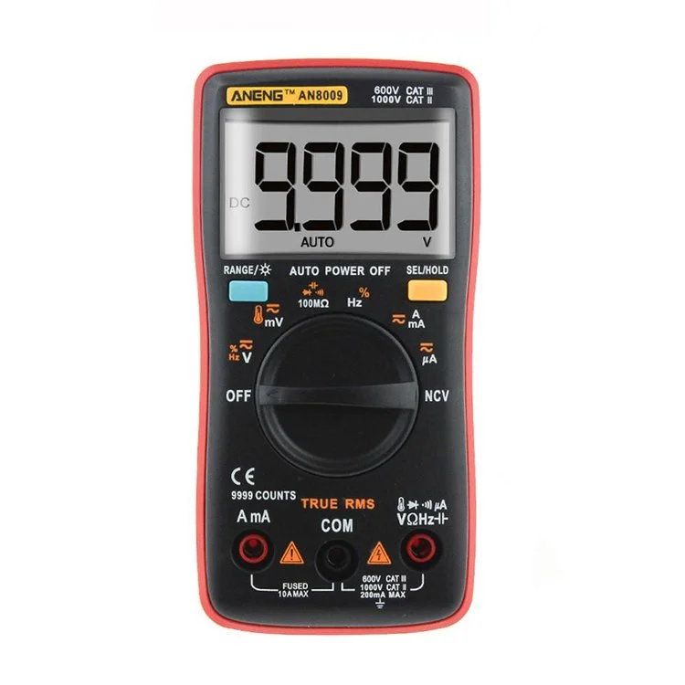 AN8009 True-RMS Auto Range Digital Multimeter NCV Ohmmeter AC/DC