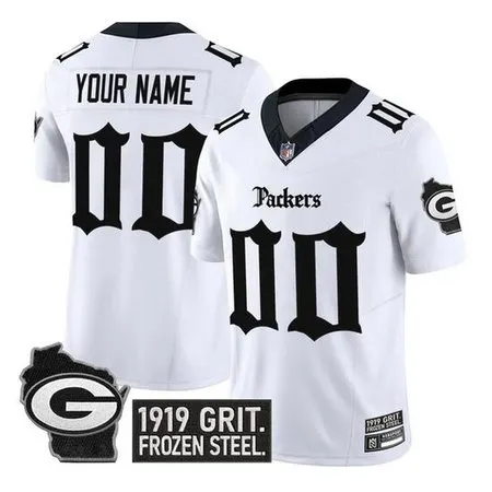 Men's Green Bay Packers White F.U.S.E. "Gothic Frozen Tundra Edition" Vapor Limited Stitched Football Custom Jersey 4BI4