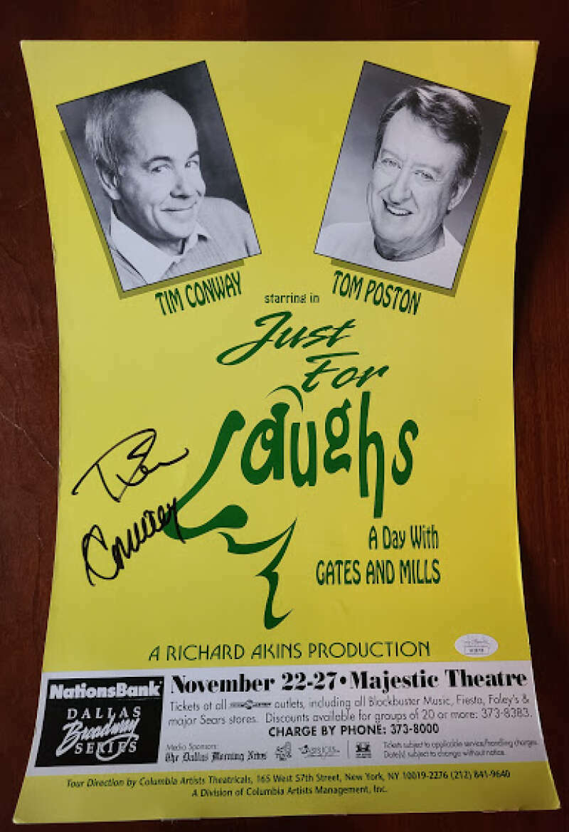 Tim Conway JSA Coa Signed 11x17 Play Sign Photo Poster painting Certified Autograph