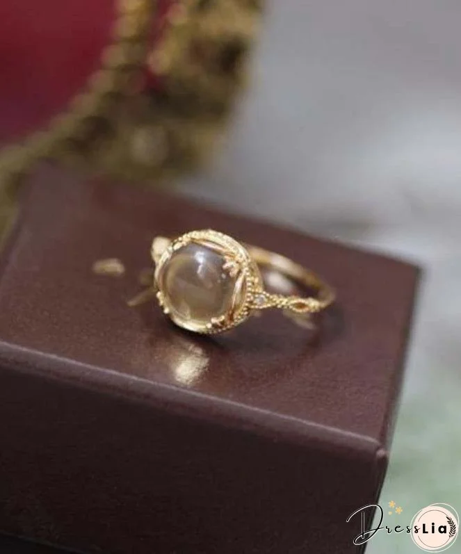 Original Design Gold Sterling Silver Overgild Zircon Crystal Rings