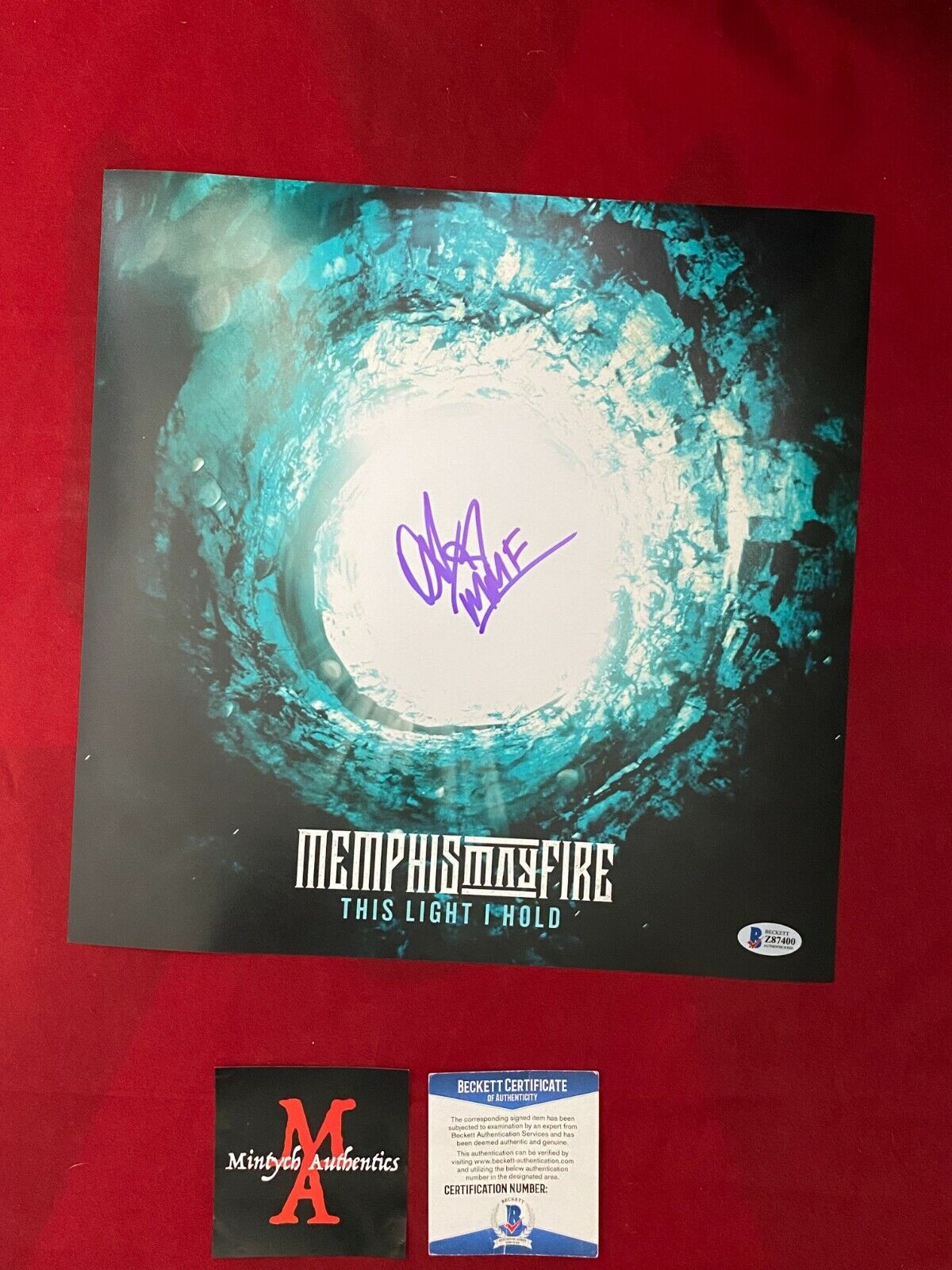 MATTY MULLINS SIGNED 12x12 Photo Poster painting! MEMPHIS MAY FIRE! BECKETT! THIS LIGHT I HOLD!