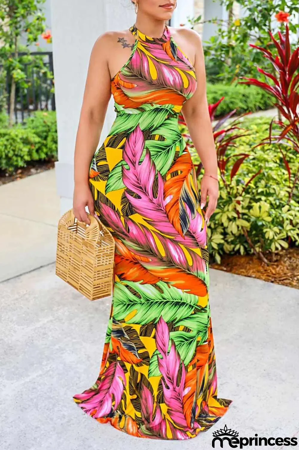 Colour Vacation Print Patchwork O Neck Printed Dress Dresses