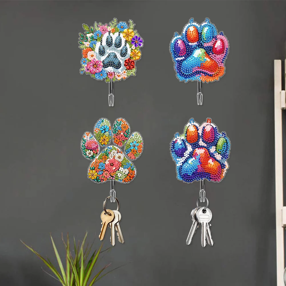 4Pcs Cartoon Acrylic Diamond Art Hanging Hooks Diamond Painting Art Hanger