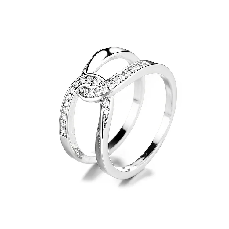 For Love - S925 Husband and Wife Forever Linked Forever Loved Cross Ring