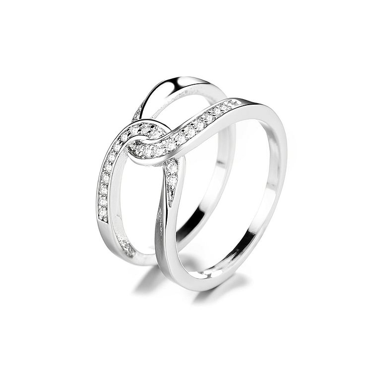 For Daughter - S925 Mother & Daughter Forever Linked Forever loved Cross Ring
