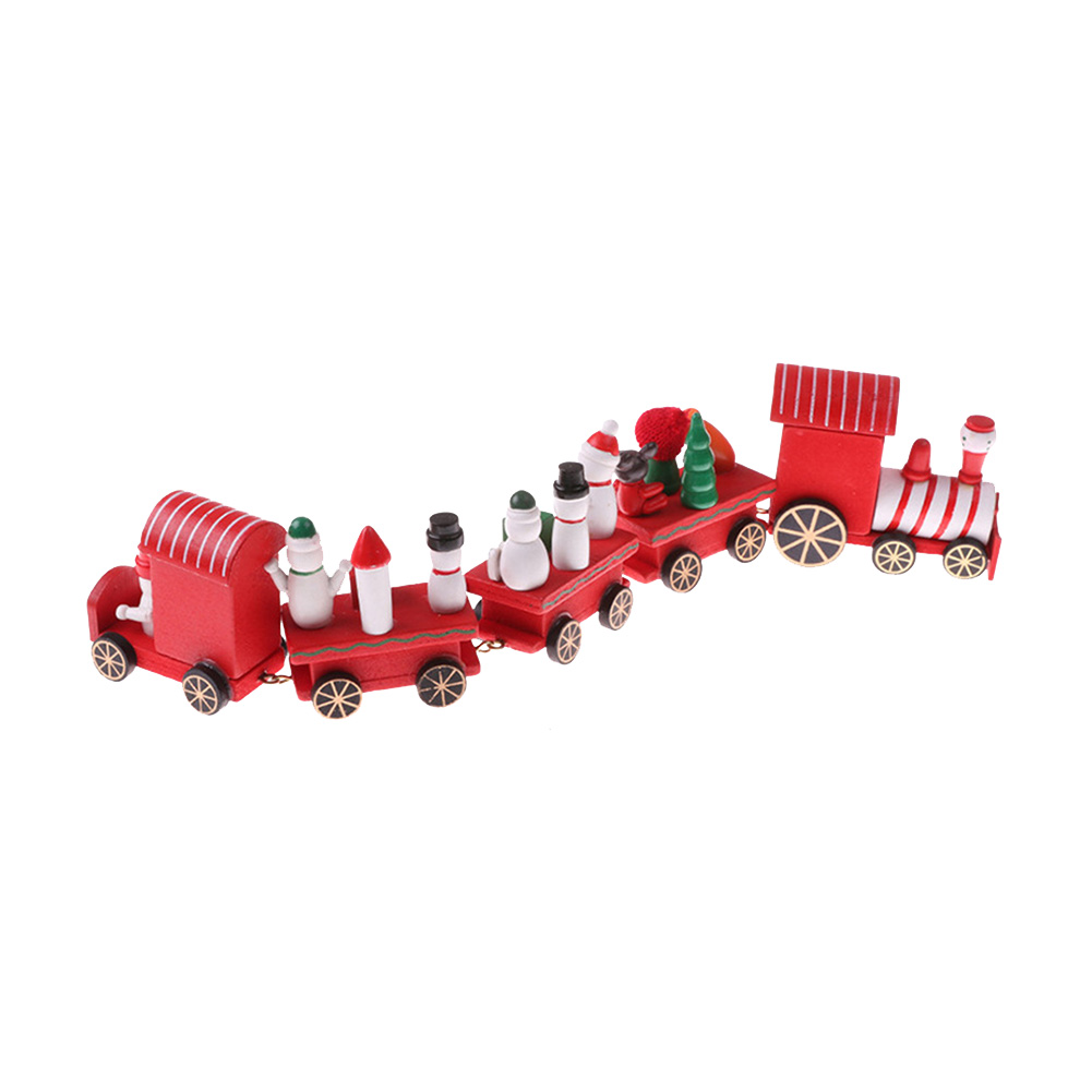 

Five Sections Mini Wooden Christmas Train Children Gift Toy Home Decoration, 501 Original