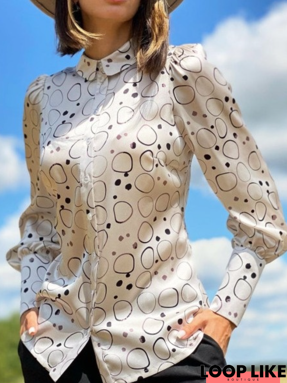 Work Spring Fall Long Sleeve Elegant Shirt Collar A-Line  Tops