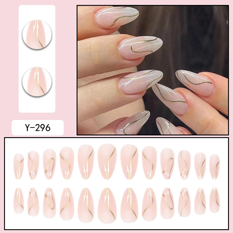 Sweet Color Block Heart Shape ABS Press-on Nails 1 Set