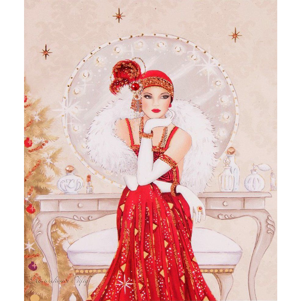 

Elegant Lady - 11CT Stamped Cross Stitch - 40*50CM, 501 Original