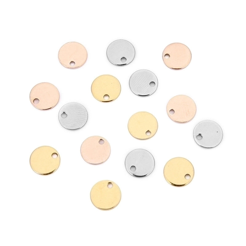 20 Pcs/package Minimalist Solid Color Stainless Steel Plating Pendant Jewelry Accessories