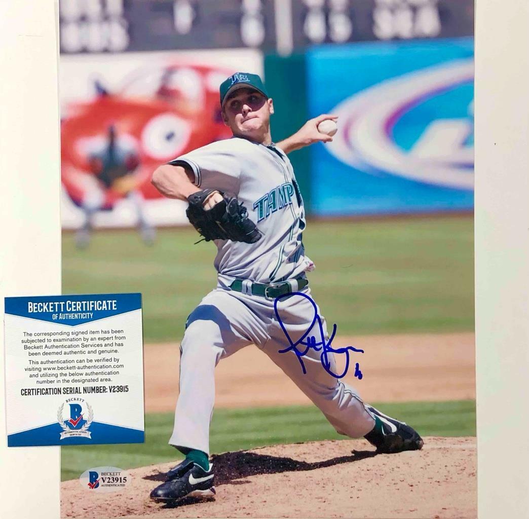 Scott Kazmir autograph Tampa Bay Rays signed 8x10 Photo Poster painting BAS COA Beckett auto